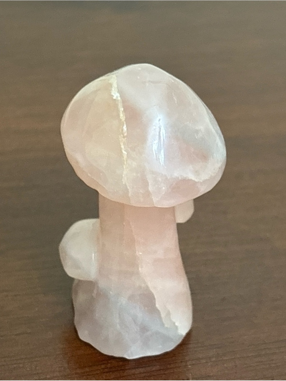 Hand carved polished rose quartz crystal mushroom Triple Stone Crystal Garden - Picture 4 of 8